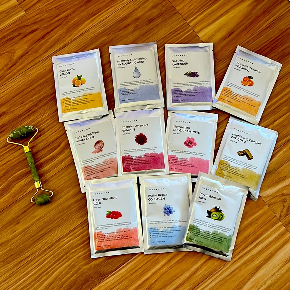 Jelly face mask collection + jade roller